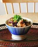 豚バラなす丼★昼ご飯★塾ご飯★うどん弁当