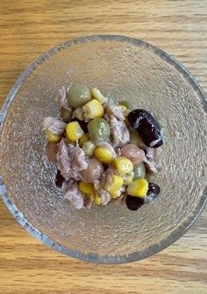 【パッククッキング】ビーンズのツナサラダ-レシピのメイン写真