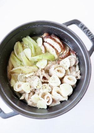 詰めて煮るだけで美味しい【肉ネギ塩鍋風】-レシピのメイン写真