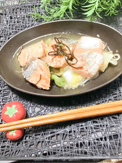 鮭の酒蒸し-レシピのメイン写真