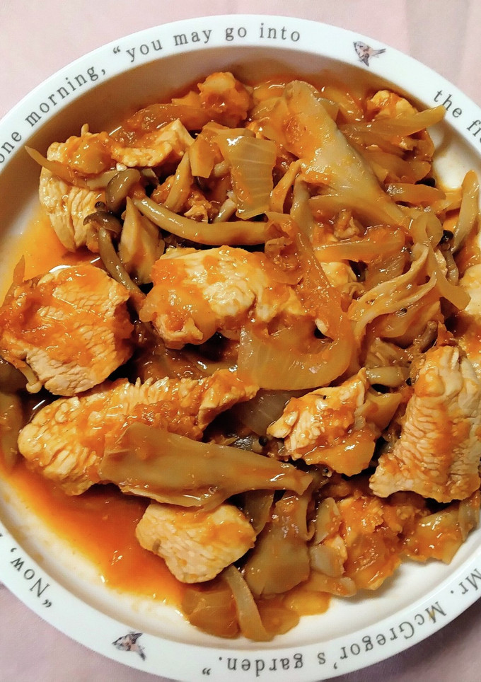 鶏むね肉と 舞茸 しめじ のケチャ炒め✾-レシピのメイン写真