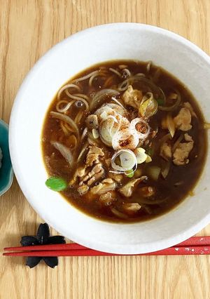 カレー南蛮 麵つゆと冷凍麺-レシピのメイン写真