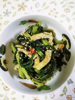 214 大根葉と油揚げの炒め煮-レシピのメイン写真