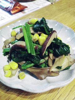 ほうれん草ときのこの焦がしバター醤油炒め-レシピのメイン写真