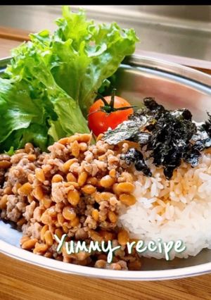 速攻レシピ！納豆とひき肉のワンプレート-レシピのメイン写真