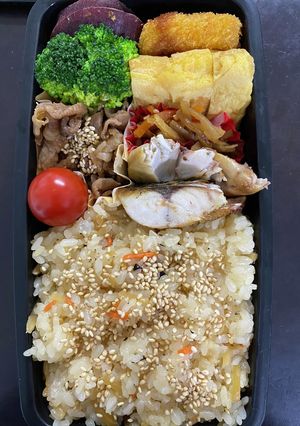 頑張るパパへ㉜生姜の炊き込みご飯弁当-レシピのメイン写真
