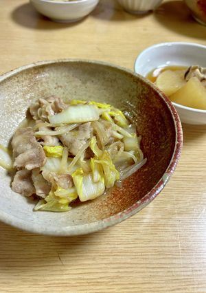 【メイン】豚バラ肉と白菜のささっと炒め-レシピのメイン写真
