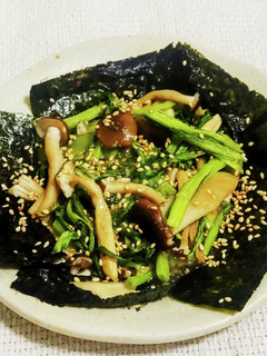 “しめじ小松菜ごまバター味付け海苔”-レシピのメイン写真