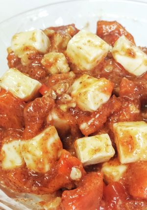 大量消費! 柿のベビーチーズ和え-レシピのメイン写真