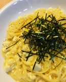 お手軽パスタ●絹漉豆腐の和風カルボナーラ