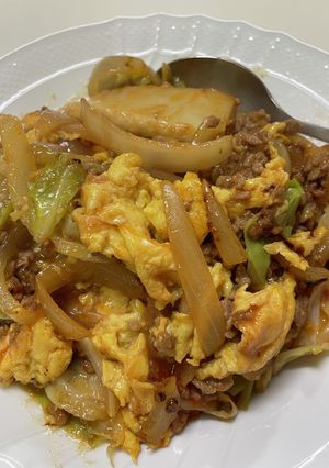 合挽肉とキャベツのオイスター炒め-レシピのメイン写真