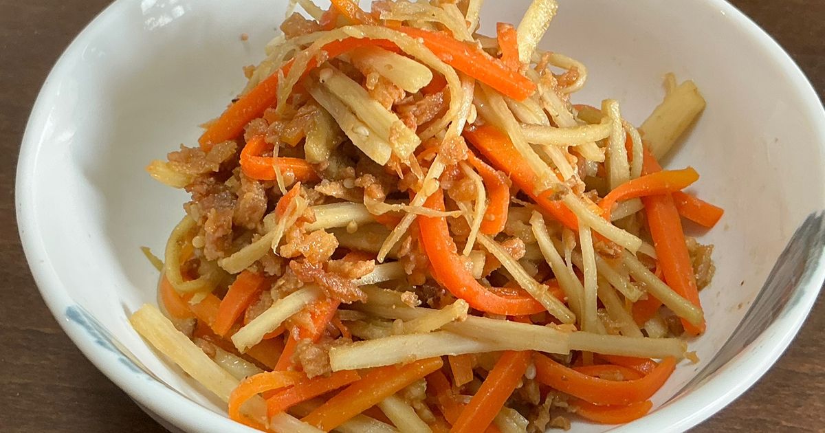 鶏そぼろのきんぴらごぼう🎵 by クッキングシニアZ3 【クックパッド