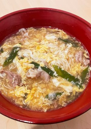 寒い日にはこれ！豚玉ネギのあんかけ素麺！-レシピのメイン写真