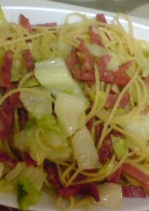 春キャベツとハムサラミのパスタ-レシピのメイン写真