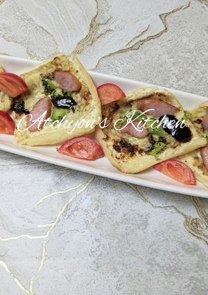 簡単！きつねのウインナー中華ピザ-レシピのメイン写真