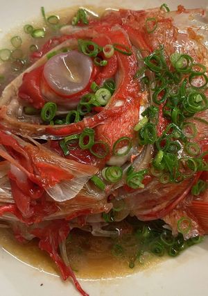 金目鯛あらのレンジ蒸し-レシピのメイン写真