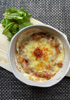 餃子の皮でピリとろタテギカップラザニア-レシピのメイン写真