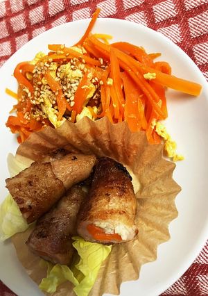 人参食べよ♪人参しりしり&豚肉巻き-レシピのメイン写真