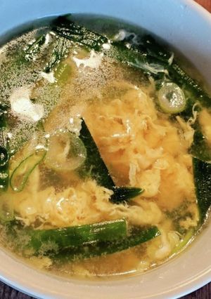 海鮮風味のニラ玉スープ-レシピのメイン写真
