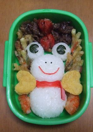 キャラ弁　カエル雪だるま-レシピのメイン写真