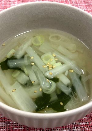 【郡山女子大】ねぎとわかめの中華スープ-レシピのメイン写真