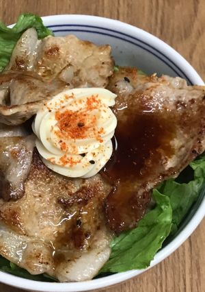 ポン酢でブタ肉の焼きしゃぶ丼/時短-レシピのメイン写真