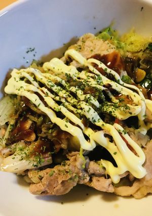 市販サラダ活用●豚こまぎれ肉のサッと炒め-レシピのメイン写真