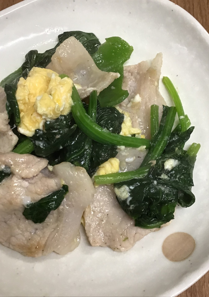 ビールのつまみ/豚肉とほうれん草炒め-レシピのメイン写真