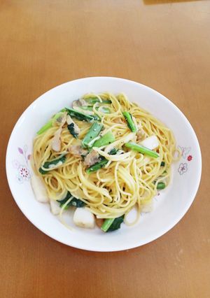 小松菜とシーフードのクリームパスタ-レシピのメイン写真