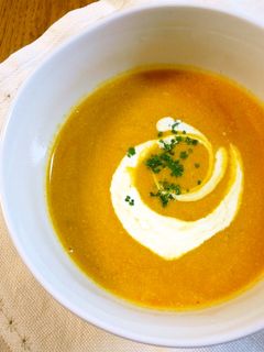 簡単でもリッチ☆かぼちゃとトマトのスープ-レシピのメイン写真