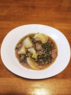 梨湖の簡単!麺つゆだけ!かぶのそぼろあん-レシピのメイン写真