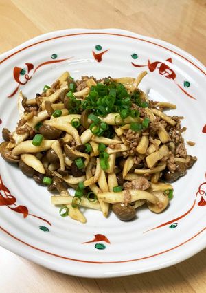 ひき肉ときのこの黒酢あん炒め-レシピのメイン写真