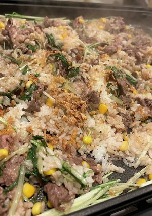簡単！牛肉×水菜でペッパーランチ風ごはん-レシピのメイン写真