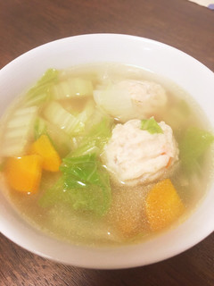 給食の「白菜と肉団子のスープ」♡10分-レシピのメイン写真