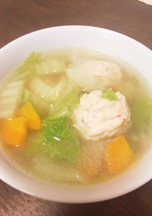 給食の「白菜と肉団子のスープ」♡10分-レシピのメイン写真