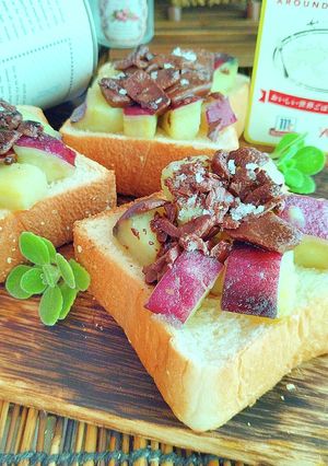 紅はるかの塩焼きチョコトースト-レシピのメイン写真