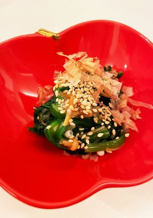 簡単！オクラとほうれん草のなめ茸和え-レシピのメイン写真