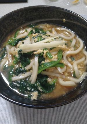 超簡単！ほうれん草卵うどん-レシピのメイン写真