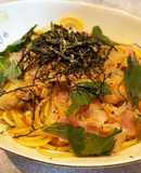 海老ベーコンツナの和風パスタ