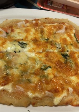 米粉×豆腐のふわふわめんたい餅チーズピザ-レシピのメイン写真