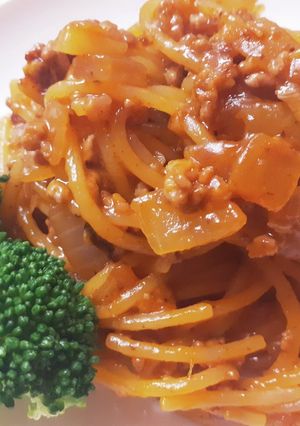 暗殺者のパスタ：玉ネギ挽肉ケチャップ版❀-レシピのメイン写真