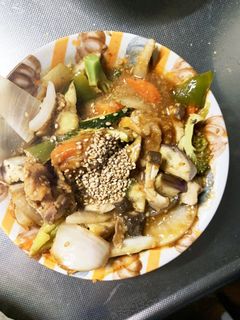 簡単洋風きな粉牛丼味豚こま大根青椒肉絲風-レシピのメイン写真