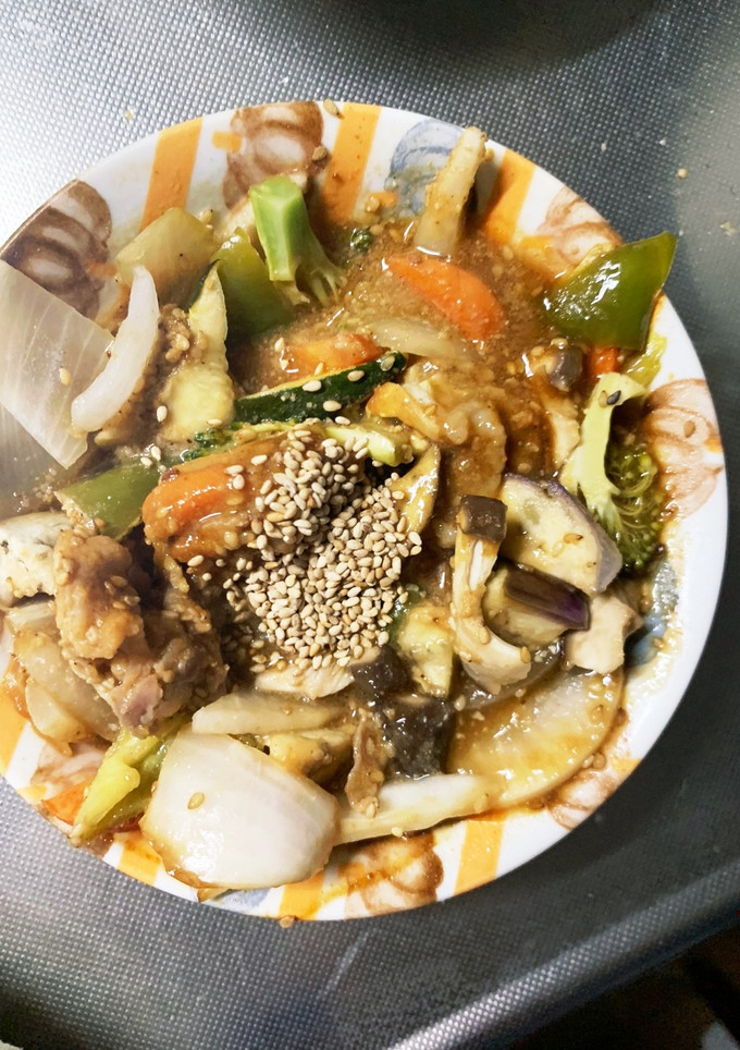 簡単洋風きな粉牛丼味豚こま大根青椒肉絲風-レシピのメイン写真