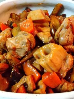 鰻のたれで作る『鶏と根菜の照り炒め風』-レシピのメイン写真