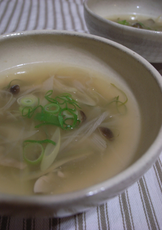 緑豆春雨とネギときのこの中華風スープ-レシピのメイン写真