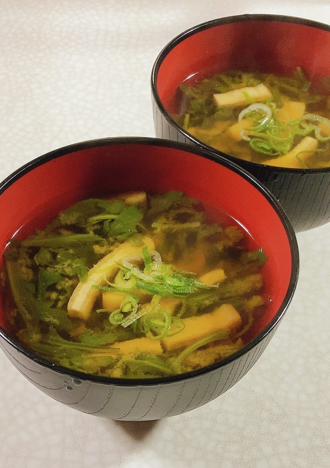 菊菜と油揚げのみそ汁-レシピのメイン写真