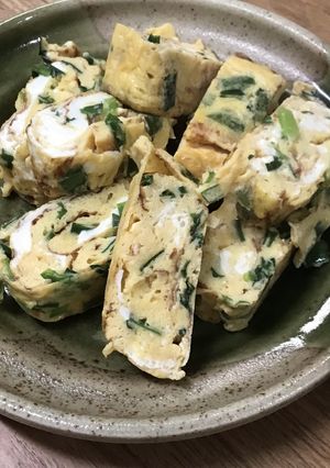 日本酒のあて/ニラの卵焼き/ご飯のお供-レシピのメイン写真