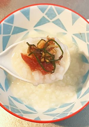 おかゆのお供 生姜とネギのおかか和えと梅-レシピのメイン写真