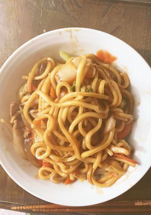 お一人様！市販の焼きそばでナポリタン風！-レシピのメイン写真