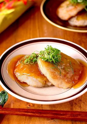 モチモチ♪れんこんあんかけお豆腐もち-レシピのメイン写真